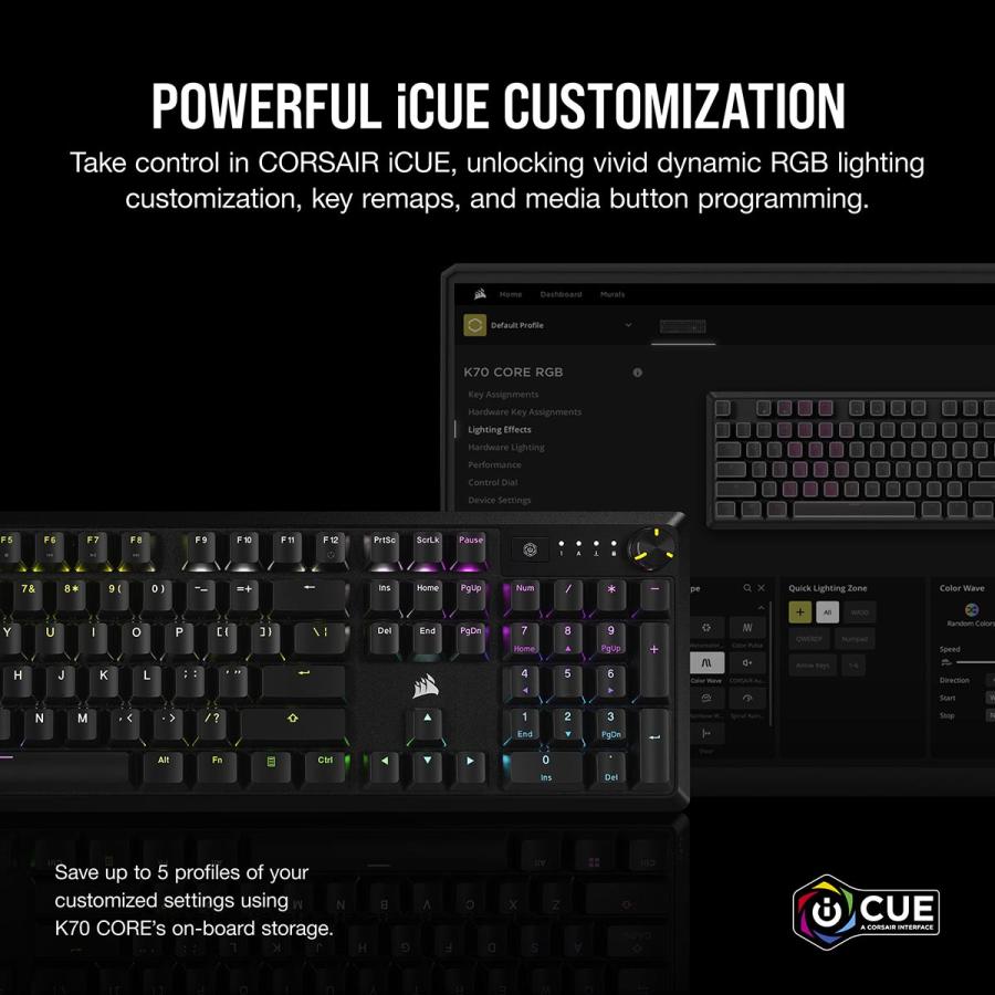 K70 CORE (CH-910971E-JP) 有線 日本語配列フルキー メカニカルゲーミングキーボード 赤軸_9