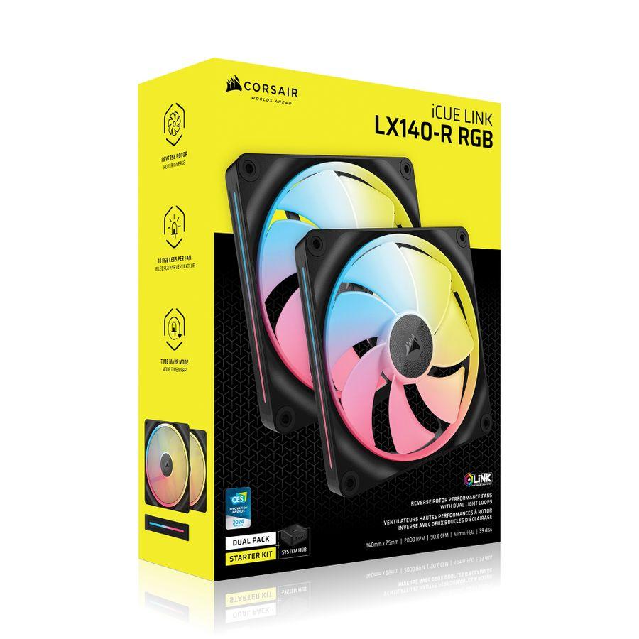 iCUE LINK LX140-R RGB Dual Fans Reverse Starter Kit CO-9051052-WW