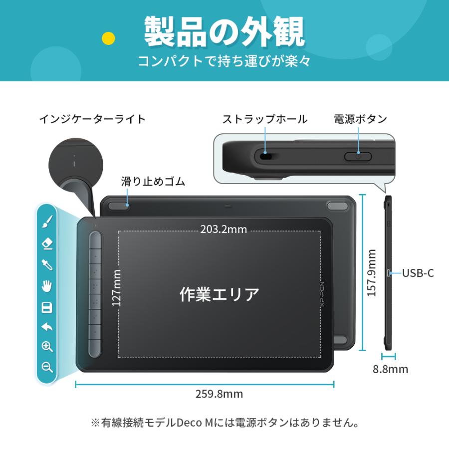 Deco MW BK ブラック　[USB(有線)、Bluetooth(無線)接続/入力エリア 203x127mm]｜tsukumo-y｜02