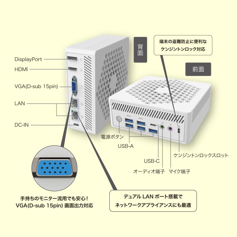 ミニPC LN150W-8/256-W11Pro(N150) [Intel N150 /RAM:8GB /SSD:256GB