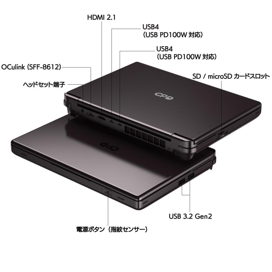 ポータブルゲーミングPC GPD WIN Max 2 2025 (HX 370) 64GB/2TB [10.1