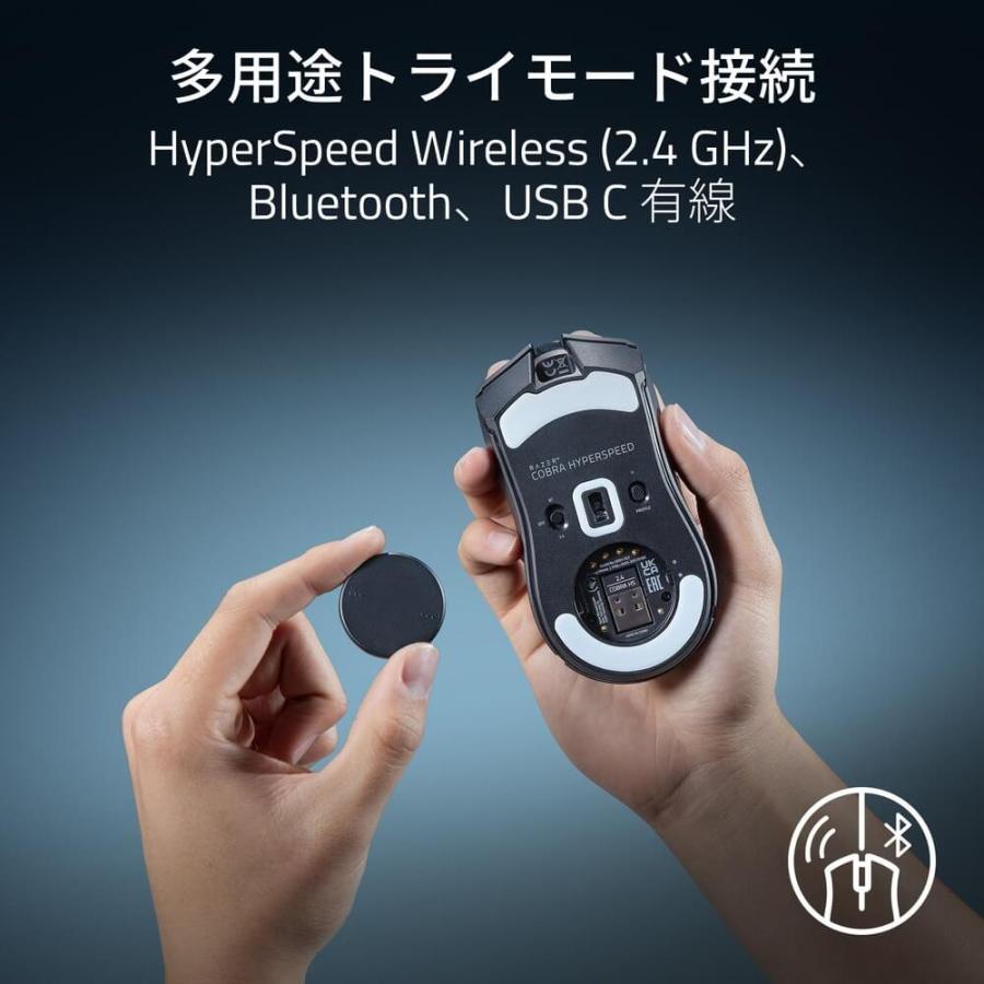 Cobra HyperSpeed RZ01-05570100-R3A1 有線/USB無線/Bluetooth対応 ワイヤレスゲーミングマウス 軽量62g 【日本正規代理店保証品】の画像