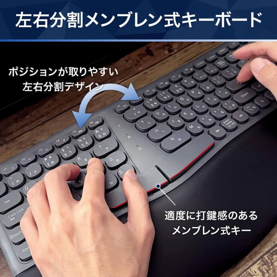 K680ERG USB無線 日本語配列105キー エルゴノミクス キーボード