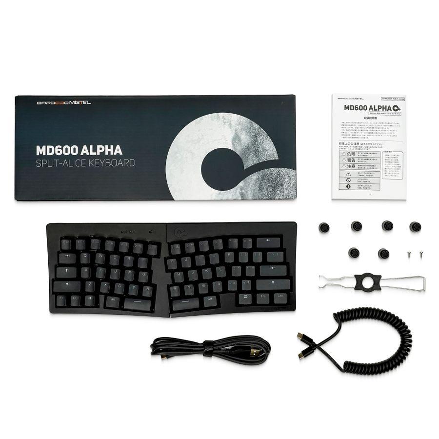 購入国内正規品 BAROCCO MD600 Alpha BT RGB [MD600A-PUSPBBLTH] 有線/Bluetooth対応 英語配列 60%サイズ 左右分割型キーボード CherryMX 静音赤軸