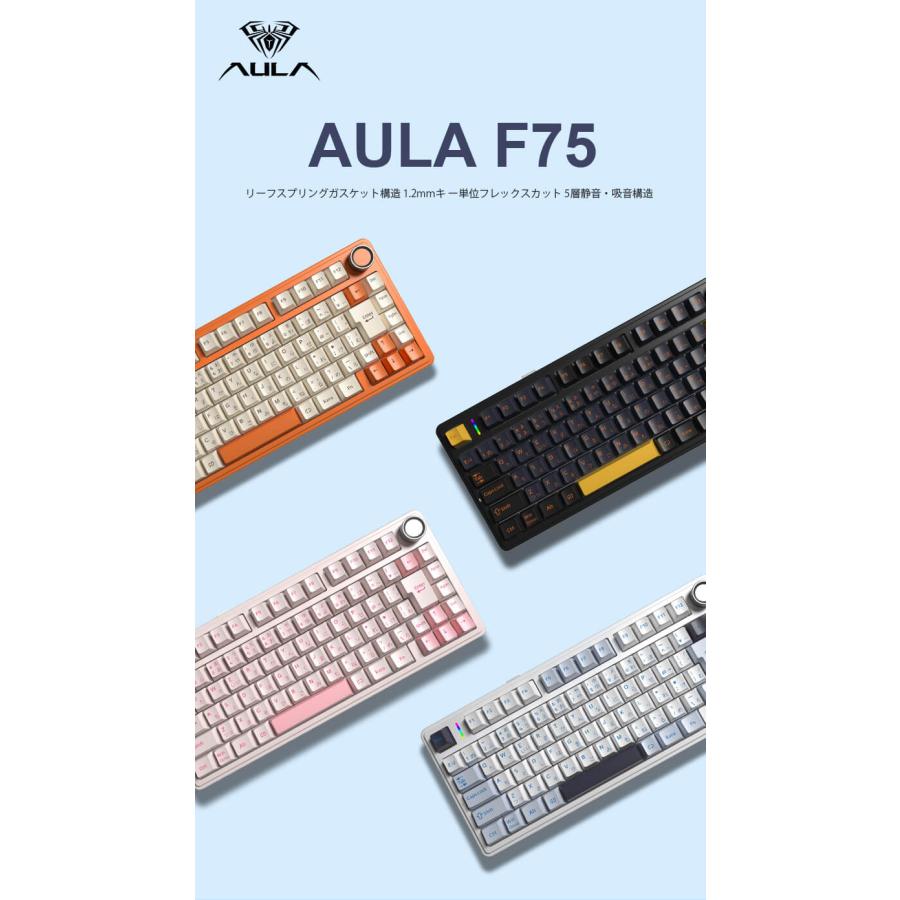 F75J-RP-GB 有線/USB無線/Bluetooth対応 日本語配列テンキーレス(75