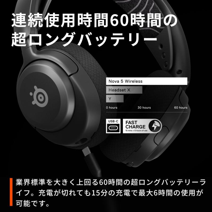 Arctis Nova 5 [61670J] ワイヤレスゲーミングヘッドセット PC/PS/XBOX