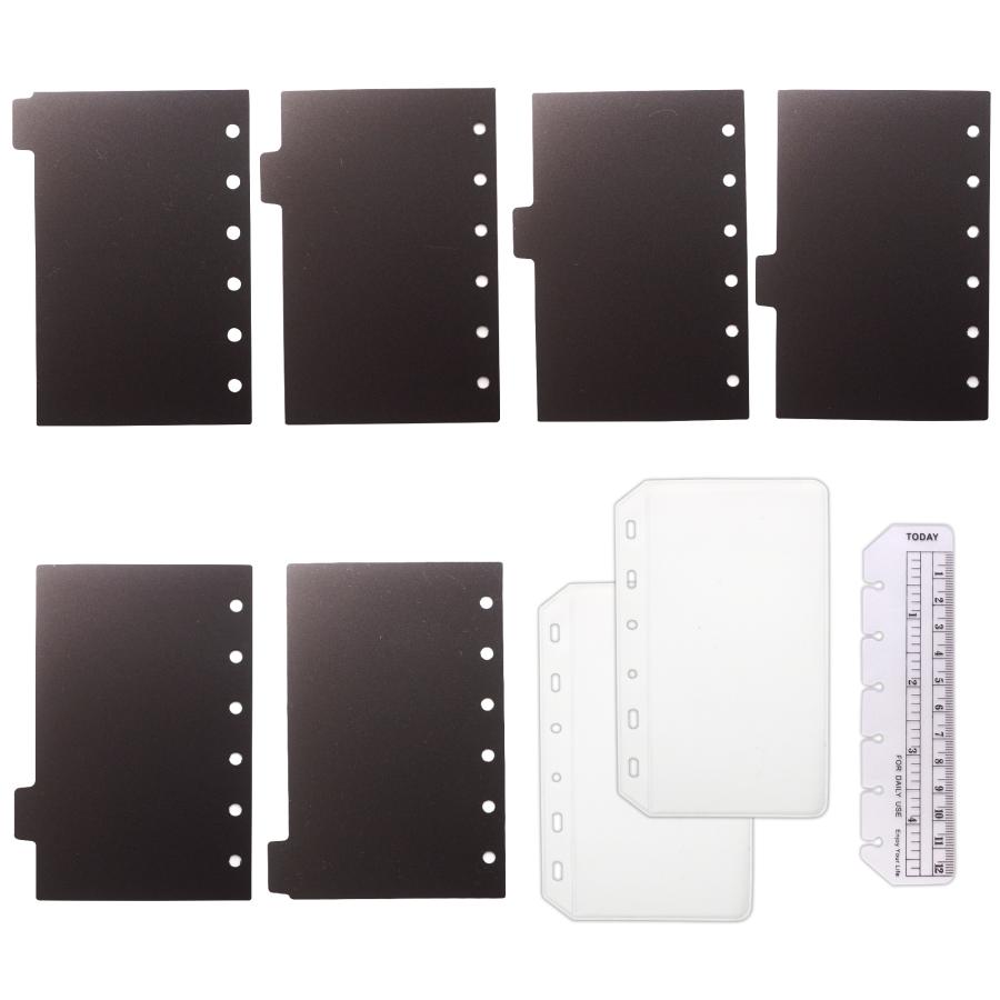 TSUKURIRO ブラック プラスチック インデックス 6穴 システム手帳用