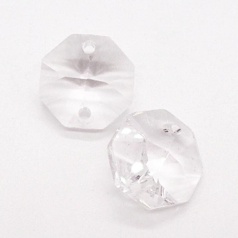 アスフォー シャンデリアパーツ オクタゴン 2ツ穴 16mm クリスタル 2個