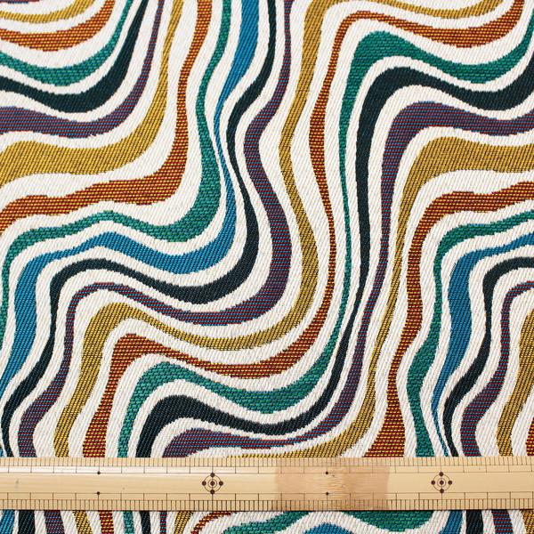 輸入生地 サフェコ ジャガード生地 波型 幾何学模様 Jacquard