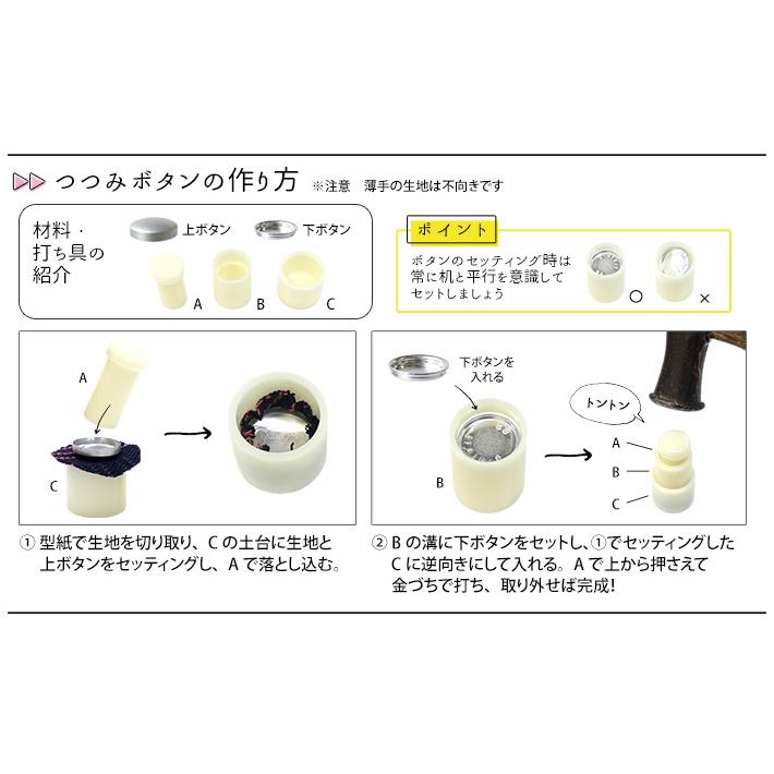くるみボタン ツツミボタン 打ち具なし クロスシー : つくる楽しみ