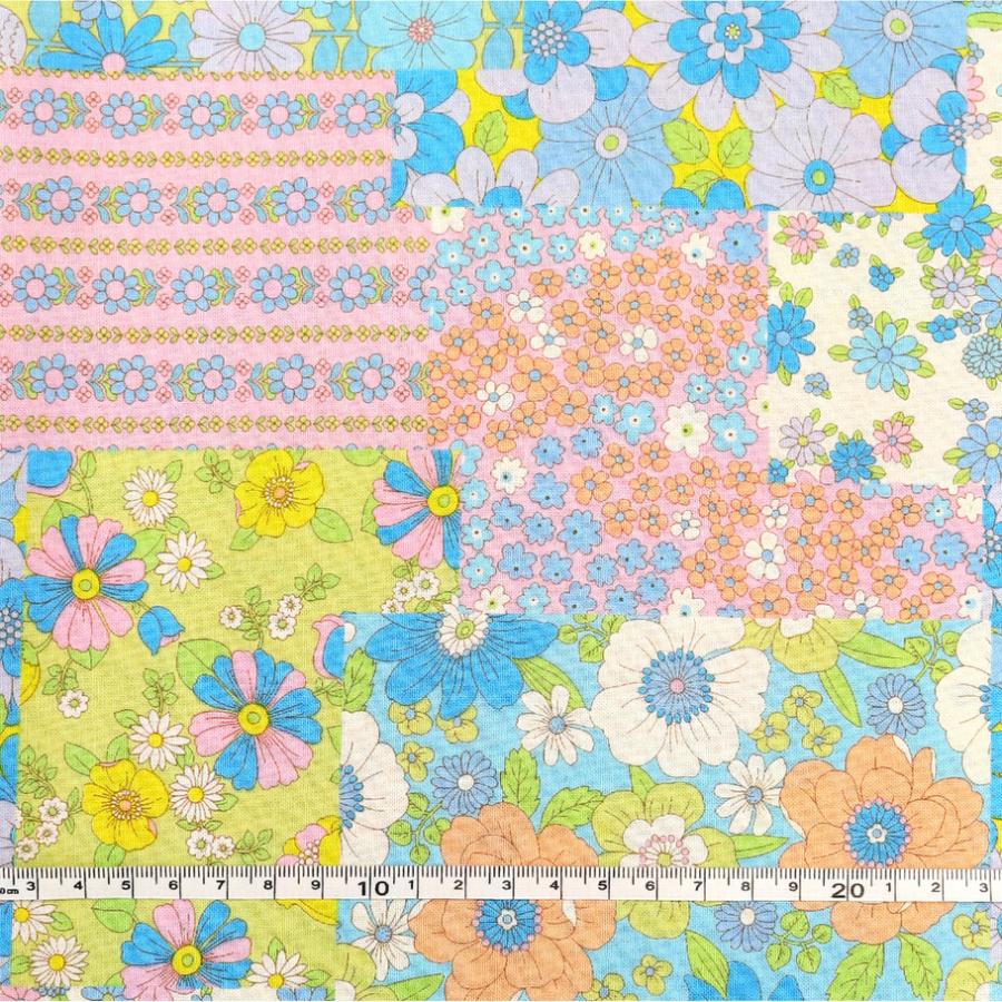 花柄 生地 レトロ プリント生地 70s Design flower Days : つくる