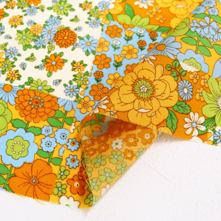 生地 ナイロン生地 70s Design 70'sデザイン パッチワーク 花柄
