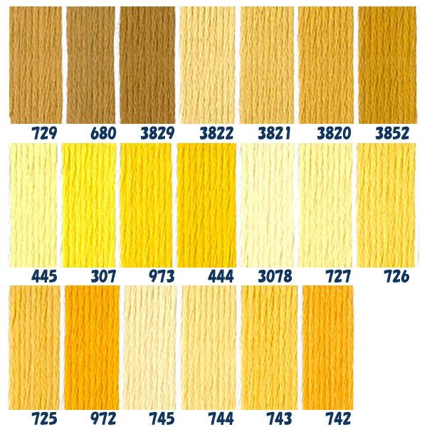 DMC 刺繍糸 刺しゅう糸 25番 8m Art117 黄系2 : つくる楽しみ
