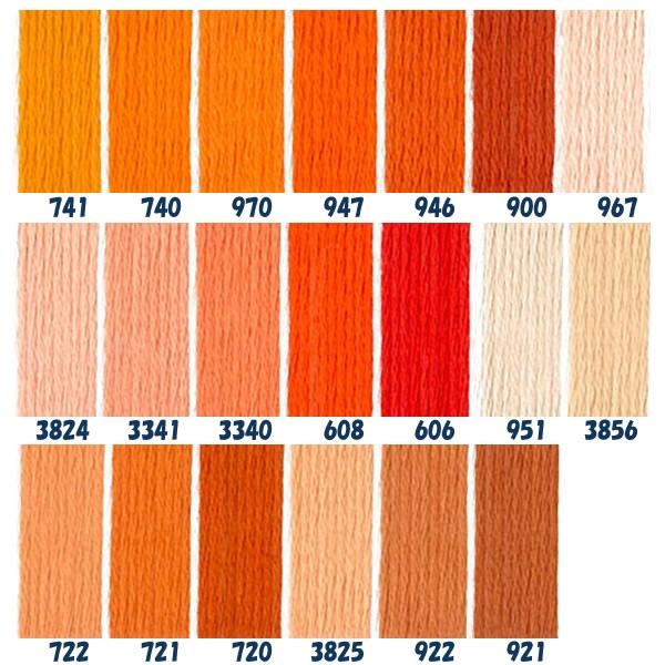 DMC 刺繍糸 刺しゅう糸 25番 8m Art117 オレンジ系 : つくる楽しみ