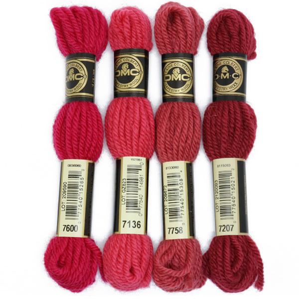 刺しゅう糸 DMC タペストリーウール 4番 赤、紫系 486 刺繍糸 ししゅう