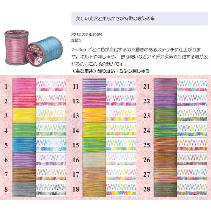 段染ミシン糸マルチカラー MULTI COLOR 50番250m : つくる楽しみYahoo