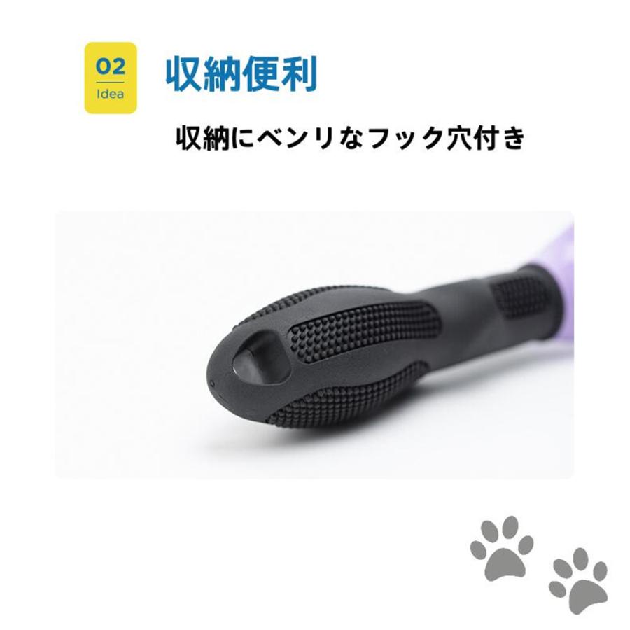 ペットブラシ ワンプッシュ 猫ブラシ 犬ブラシ ファーミネーター ペット用ブラシ 抜け毛取り 約90%除去 アンダーコート 毛玉取り 猫用品 S L ブラッシング｜tsumu-1021store｜07