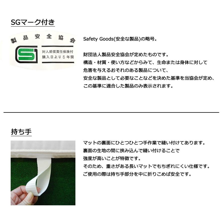 体操マット 学校 マット運動 滑り止め付 消臭 抗菌 体育用マット 8511T 9号 90×180×厚5 日本製 SGマーク付の画像