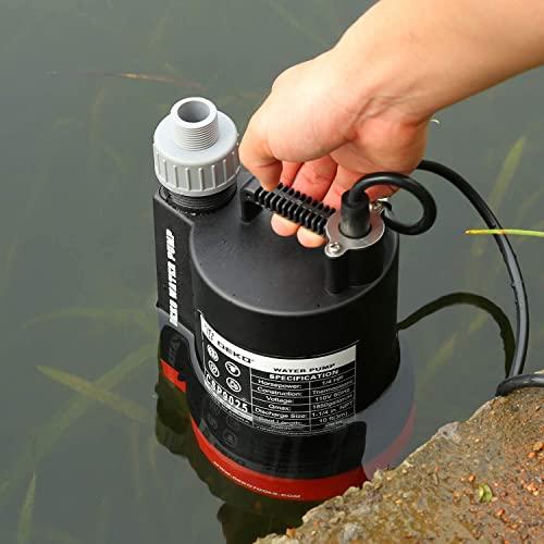 DEKO 水中ポンプ 底部入水式 循環ポンプ 最大吐出量7000L/H 最大揚程8M 強力 ポンプ 汚水 清水両用 50/60Hz共用 電動