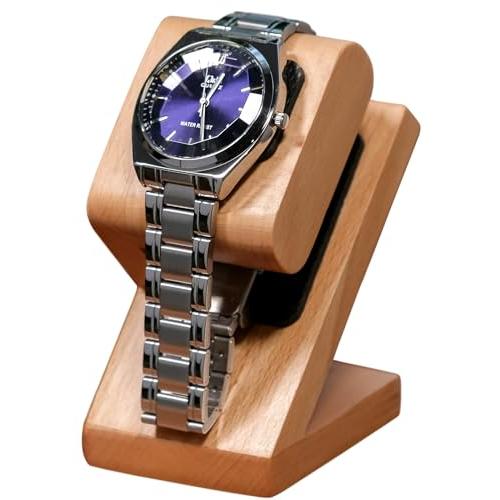EVOLBER 腕時計台 1本用 天然希少ケヤキ 腕時計スタンド ウォッチ