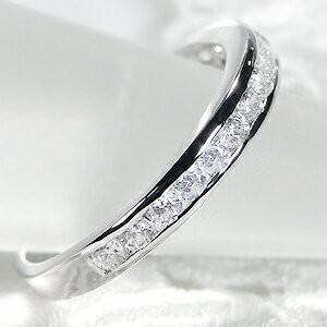 ダイヤモンド エタニティ リング プラチナ Pt950 0.5ct H-SI レール留め 指輪 重ねづけ シンプル ギフト 誕生日 プレゼント 結婚指輪 TNSR-0001の画像