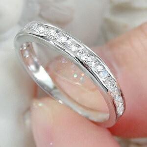 ダイヤモンド エタニティ リング プラチナ Pt950 0.5ct H-SI レール留め 指輪 重ねづけ シンプル ギフト 誕生日 プレゼント 結婚指輪 TNSR-0001の画像
