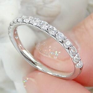 プラチナ ダイヤモンド エタニティ リング Pt900 0.5ct H-SI 重ねづけ シンプル 人気 ダイヤ ギフト 誕生日 女性 プレゼント 結婚 指輪 豪華 TNSR-0008の画像