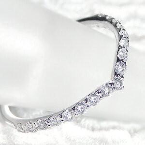 プラチナ Vライン ダイヤモンド エタニティ リング Pt950 0.3ct H-SI 重ねづけ シンプル 人気 ダイヤ ギフト 誕生日 ご褒美 プレゼント 細身 V字 TNSR-0009の画像