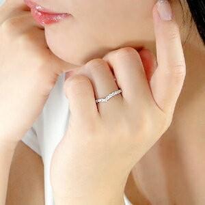 プラチナ Vライン ダイヤモンド エタニティ リング Pt950 0.3ct H-SI 重ねづけ シンプル 人気 ダイヤ ギフト 誕生日 ご褒美 プレゼント 細身 V字 TNSR-0009の画像