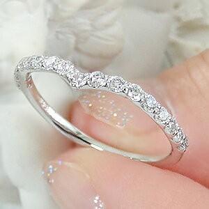 プラチナ Vライン ダイヤモンド エタニティ リング Pt950 0.3ct H-SI 重ねづけ シンプル 人気 ダイヤ ギフト 誕生日 ご褒美 プレゼント 細身 V字 TNSR-0009の画像