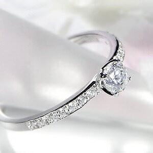 Pt900 0.35ct H-SI ダイヤモンド リング 指輪 プラチナ 重ねづけ シンプル 人気 ダイヤ ギフト 誕生日 エタニティリング 結婚 細身 一粒 フチあり TNSR-0021の画像