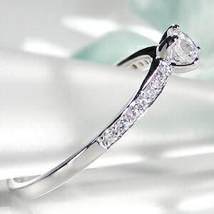 Pt900 0.35ct H-SI ダイヤモンド リング 指輪 プラチナ 重ねづけ シンプル 人気 ダイヤ ギフト 誕生日 エタニティリング 結婚 細身 一粒 フチあり TNSR-0021の画像