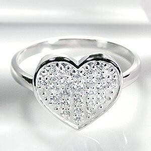 プラチナ ハートリング Pt900 0.3ct H-SI ダイヤモンド 指輪 人気 ダイヤ ギフト 誕生日 女性 ご褒美 婚約指輪 細身 ハート パヴェ 可愛い キュート TNSR-0030の画像
