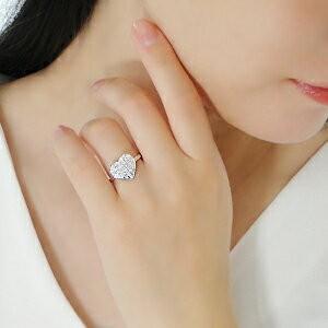 プラチナ ハートリング Pt900 0.3ct H-SI ダイヤモンド 指輪 人気 ダイヤ ギフト 誕生日 女性 ご褒美 婚約指輪 細身 ハート パヴェ 可愛い キュート TNSR-0030の画像