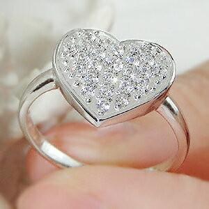 プラチナ ハートリング Pt900 0.3ct H-SI ダイヤモンド 指輪 人気 ダイヤ ギフト 誕生日 女性 ご褒美 婚約指輪 細身 ハート パヴェ 可愛い キュート TNSR-0030の画像