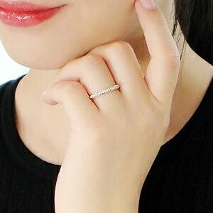 限定SALE セール 特価 K18PG 0.3ct ダイヤモンド パヴェ リング 指輪 １８金 ピンク ゴールド 重ねづけ エタニティ セール 特価 ギフト　 甲丸 TNSR-0047の画像