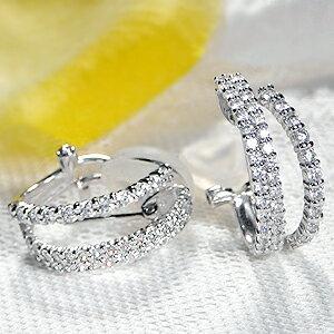 2way！k18wg ダイヤモンドピアス