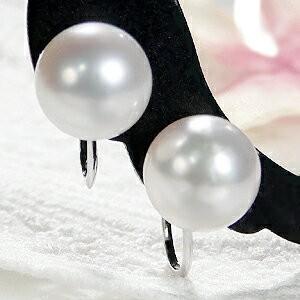 K14WG 一粒 アコヤ パール イヤリング 8.5mm 8.5ミリ 大粒 真珠 あこや 