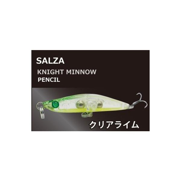 SALZA ナイトミノー ペンシル シンキング KM-50L クリアライム｜つり具