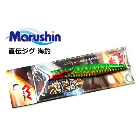 ポイント10倍！ マルシン漁具 直伝ジグ 海釣 グリーンゴールド 28g