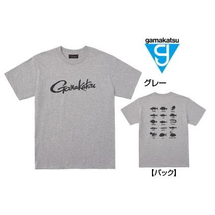 がまかつ Tシャツ (筆記体ロゴ) GM-3576 グレー Lサイズ (お取り寄せ) (セール対象商品) フィッシングスーツ（上下セット）