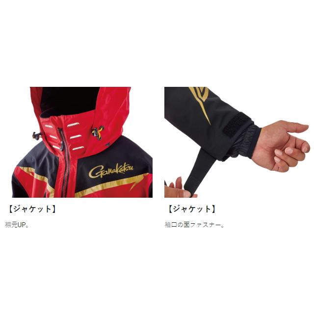 Gamakatsu（がまかつ） フィッシングレインスーツ GM-3658 レッド L