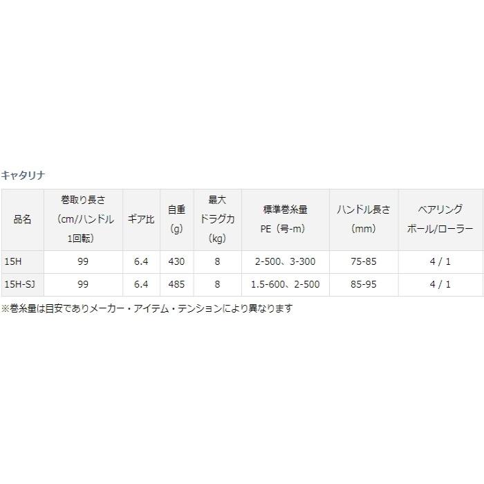 ベイトリール ダイワ 19 キャタリナ 15H-SJ / 釣具 / daiwaの画像