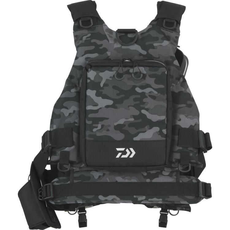 Daiwa カモフラージュ フィッシングベスト DAIWA（ダイワ） DF-6224 フロートゲームベスト ブラックカモ