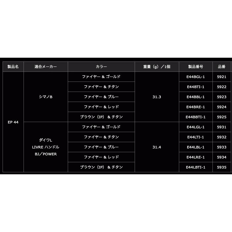 メガテック リブレ 5932 E44LTI-1 ノブ単体EP44 ダイワL用 ファイヤー+