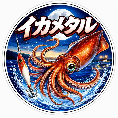釣りステッカー イカメタル 烏賊 Sサイズ 約3.5cm TS-163