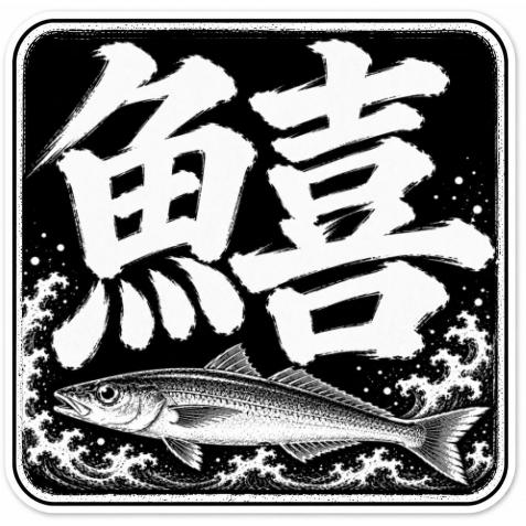 釣りステッカー 魚筆文字 鱚 (きす) Mサイズ 約7.3cm TS-266｜キス釣り