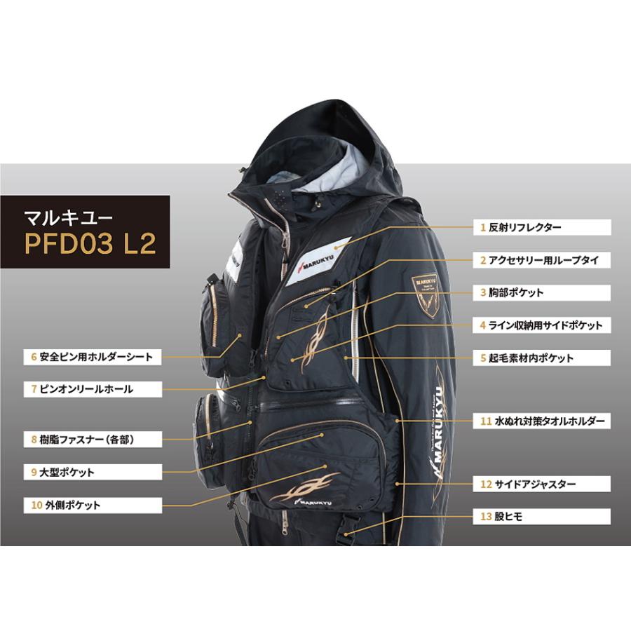 マルキュー L2-170 ライフジャケット 黒 マルキュー（MARUKYU） PFD03