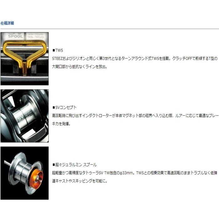 DAIWA（ダイワ） ベイトリール 20 タトゥーラ SV TW 103XHL 左ハンドル