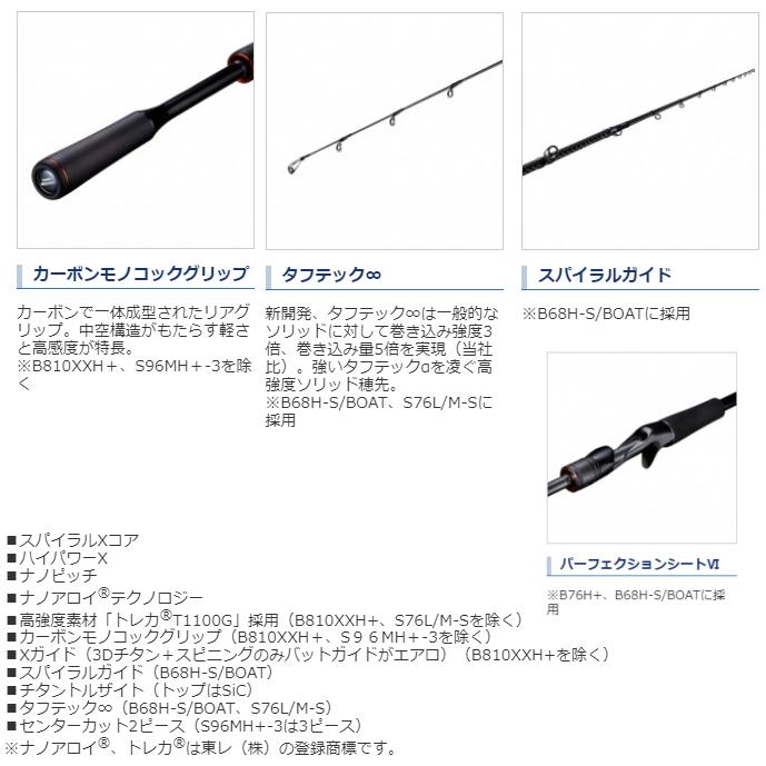 シマノ（SHIMANO） ルアーロッド ハードロッカー エクスチューン B76H+